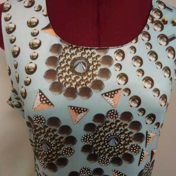 Bacci Small Blue and Silver Sleeveless Mini Dress - Picture 3 of 9